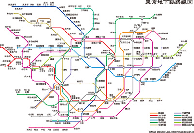 クリックして画像を拡大：東京地下鉄路線図
